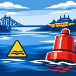 Warnhinweis für das Ruderrevier des Dresdner Rudervereins